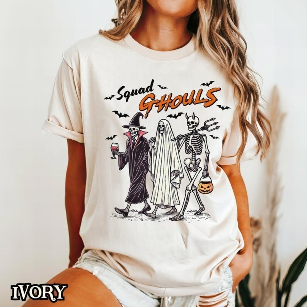 Squad Ghouls Halloween Shirt Comfort Colors Trick Or Treat Spooky Retro T-Shirt